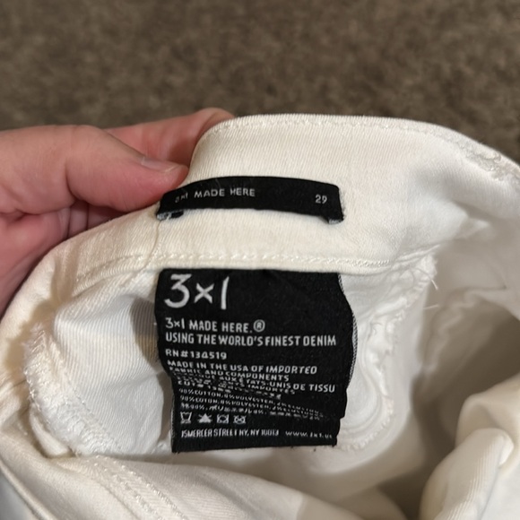 3x1 brand white skinny jeans raw hem. Size 29. Excellent condition - Picture 5 of 5